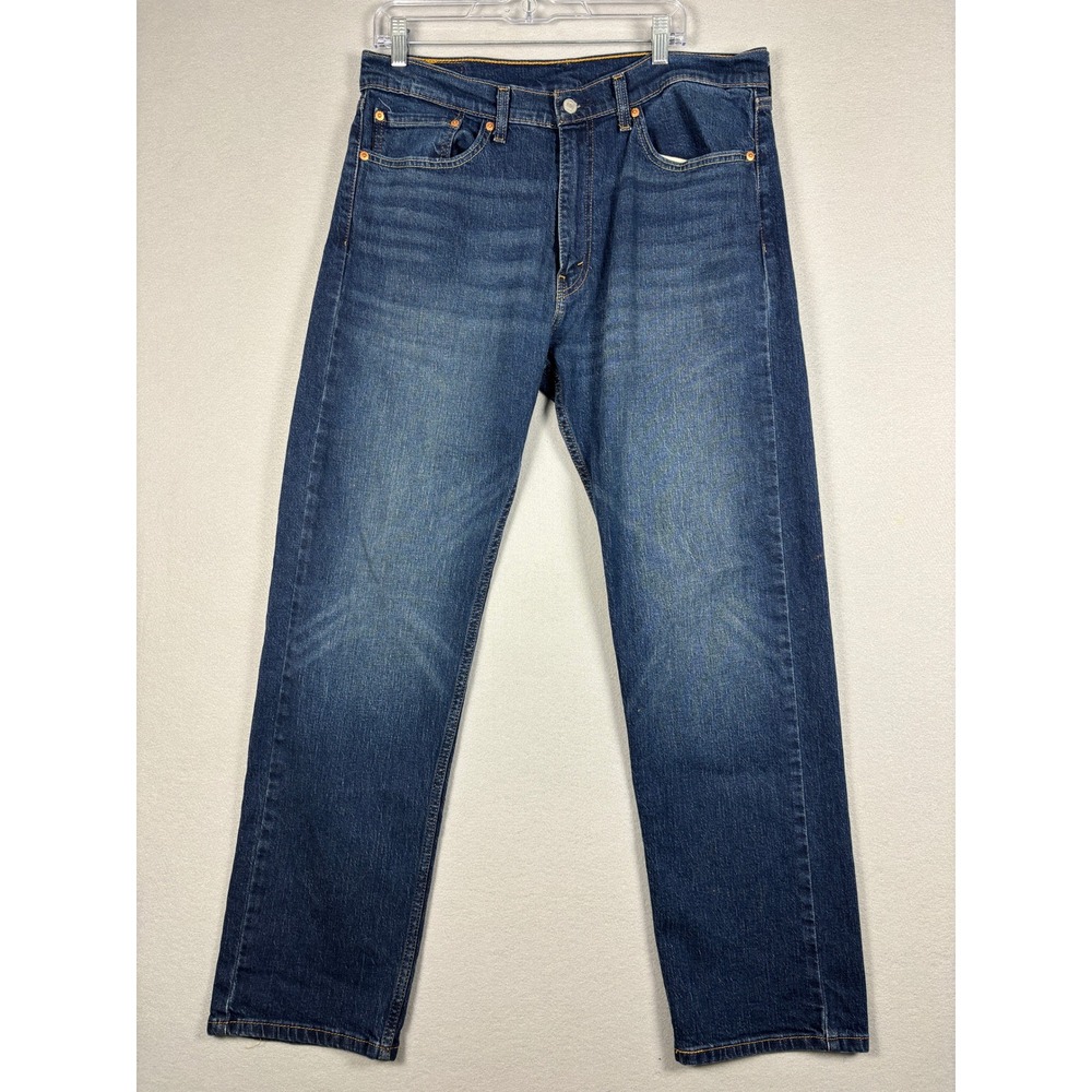 Levi's 505 Regular Fit Jeans Stretch Dark Wash 36x32 Blue